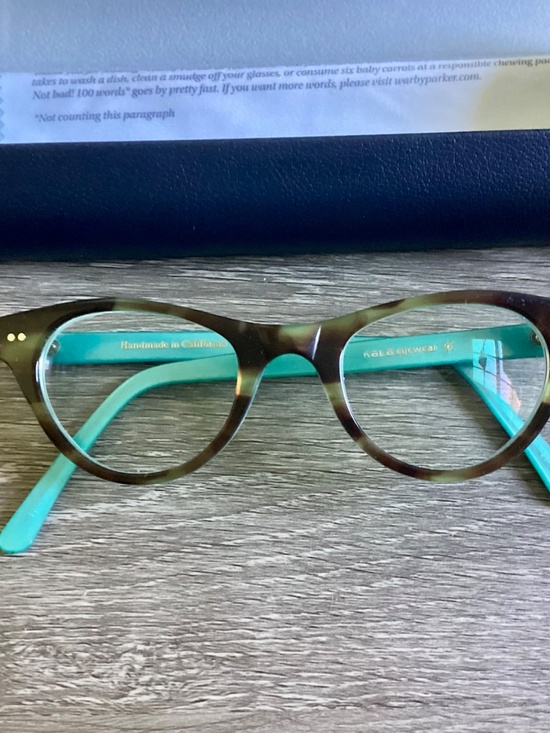 Kala Eyewear Tiana petite cat-eye glasses Turquoise Handmade In California Case main image 11